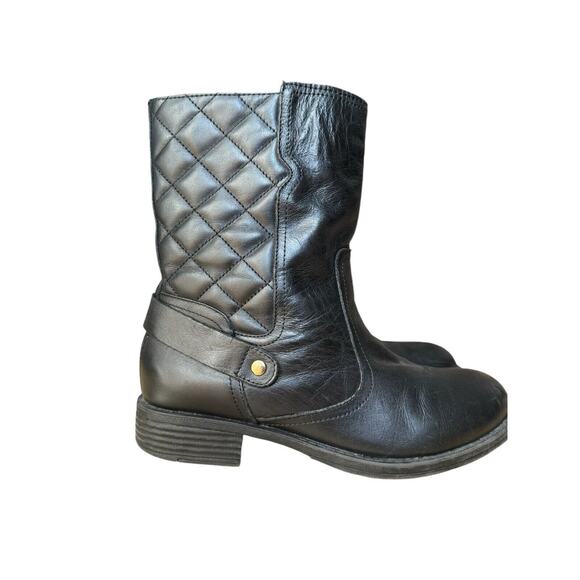 Kenneth Cole Reaction Leather Moto Black Ankle Boots 8 38.5 - Picture 1 of 7